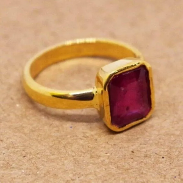 Unheated Ruby Manik Gemstone Ring