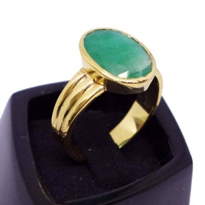 Emerald (Panna) 3.25 Ratti Ashtadhatu Rashi Ratna Ring with original L –  VOYLLA