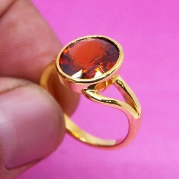 Natural and Certified Gomed Ring Hessonite Garnet Ring