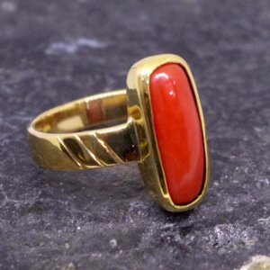 Top Quality Coral (Moonga) Gemstone Ring
