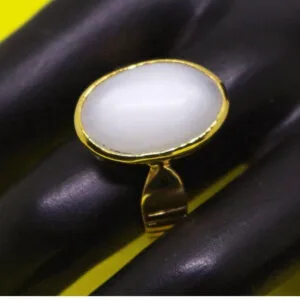 Natural & Certified White Opal Ring