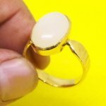 Natural & Certified White Opal Ring