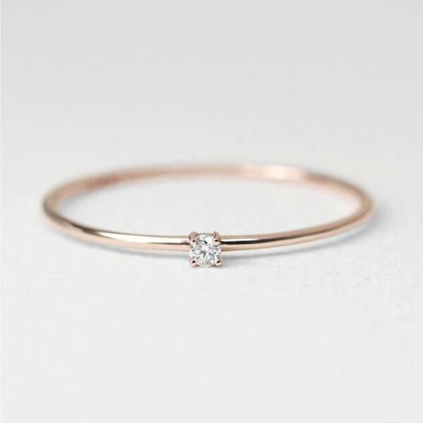 thin moissanite ring
