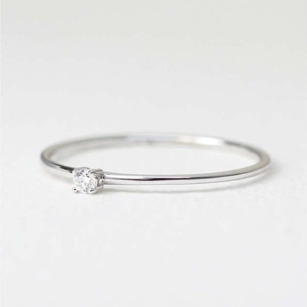 thin moissanite ring
