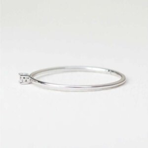 3mm Thin Moissanite Ring (Diamond) in Sterling Silver