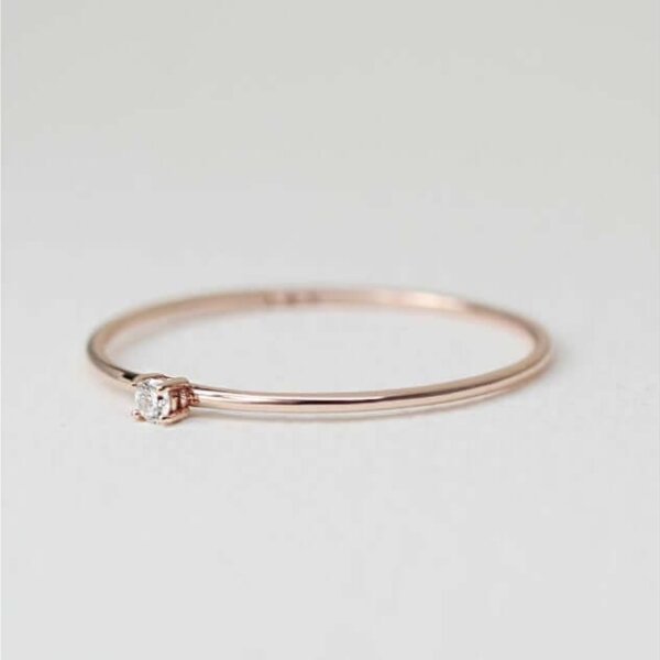 thin moissanite ring