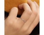 thin moissanite ring