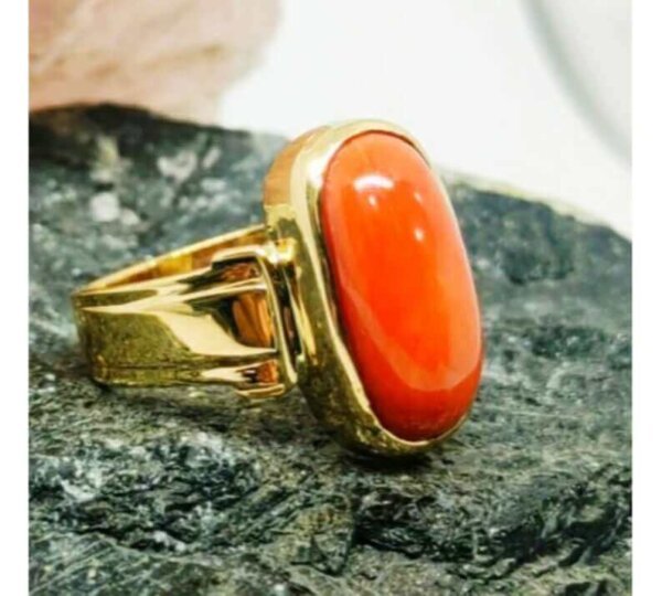 Certified 3-10ct Natural Red Coral moonga Gemstone Panchdhatu Ring Good  Luck Financial Blessings Business or Career Success Energy - Etsy