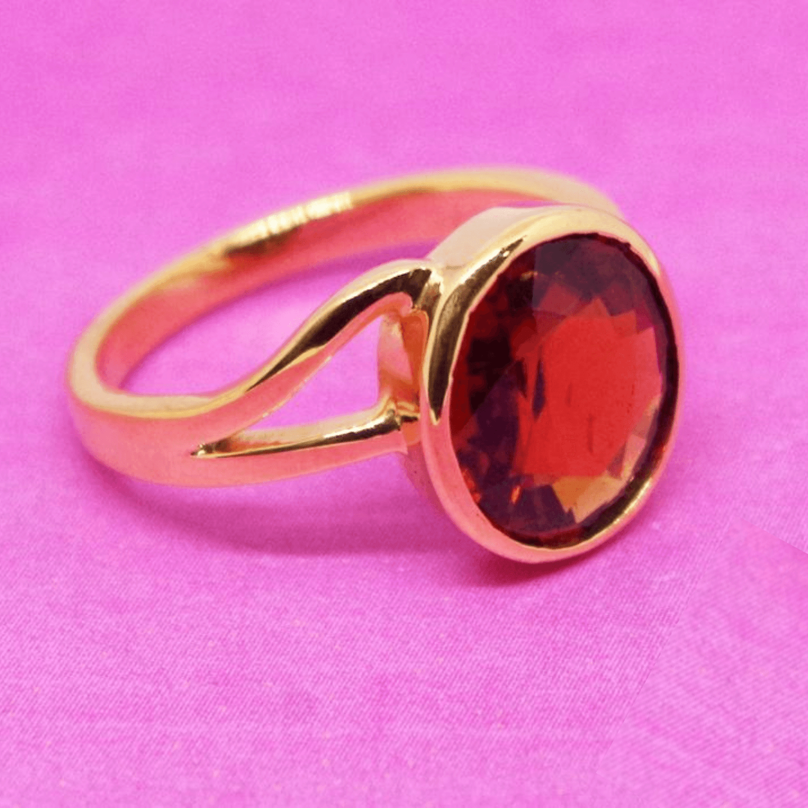 Hessonite Gold Ring (Design A16) | GemPundit