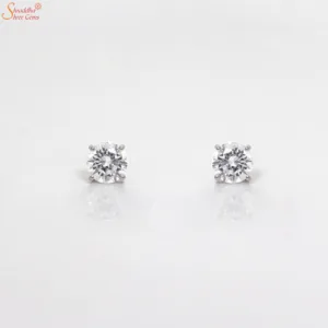 Moissanite Ear Ring In Sterling Silver