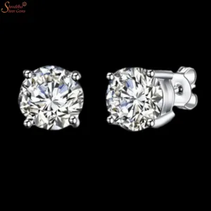 Moissanite Ear Ring In Sterling Silver