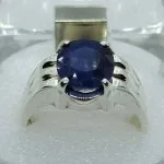 Natural Blue Sapphire (Neelam) Oval Shape Gemstone Ring