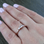 3 moissanite diamond ring
