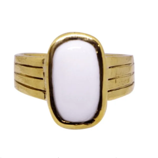 Natural And Certified White Coral Ring / Moonga Ring