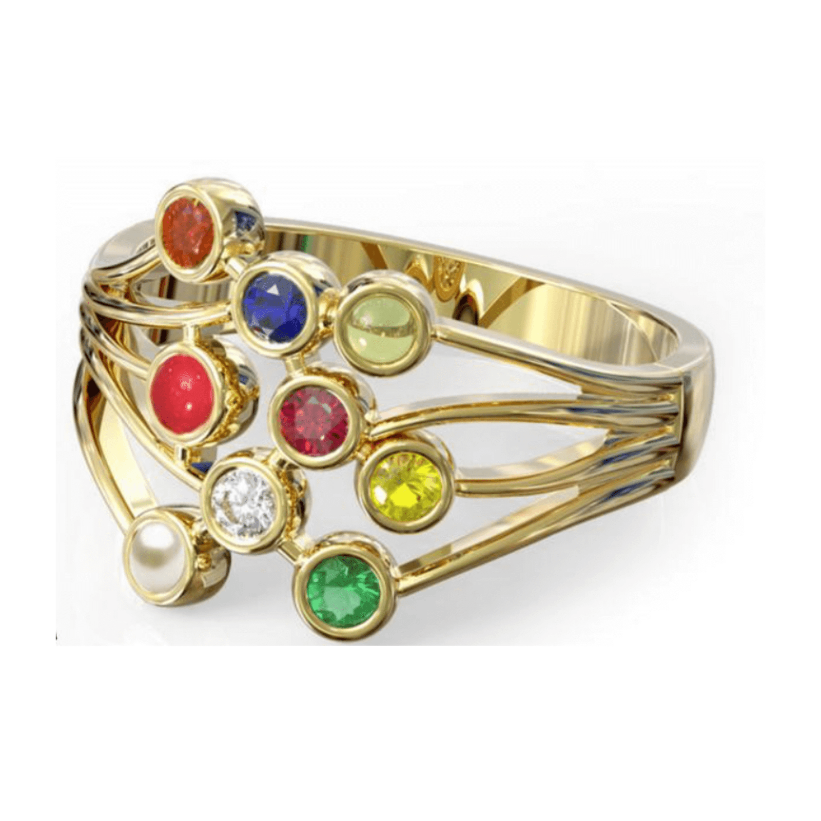 Natural Navratna Ring Nine Gemstone Ring in Copper panchdhatu Yellow Gold  Plating Handmade Ring for Men and Woman - Etsy
