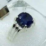 Natural Blue Sapphire (Neelam) Oval Shape Gemstone Ring