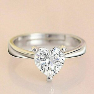 Heart brilliant moissanite diamond ring