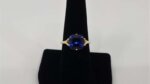 cushion cut blue sapphire ring