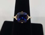 cushion cut blue sapphire ring