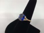 cushion cut blue sapphire ring