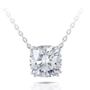 2.00ct Cushion Cut Moissanite Necklace,