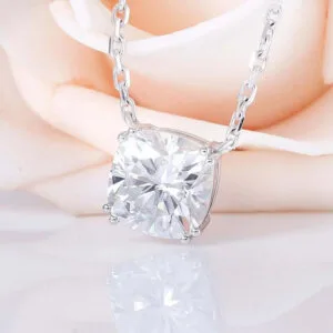 2.00ct Cushion Cut Moissanite Necklace,