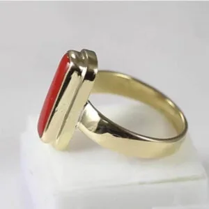 Natural Certified Coral(Moonga) Ring