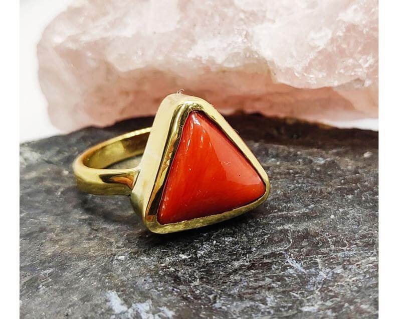 925 Sterling Silver Red Coral Gemstone Womens Ring Customize Size UK J to Z  | eBay