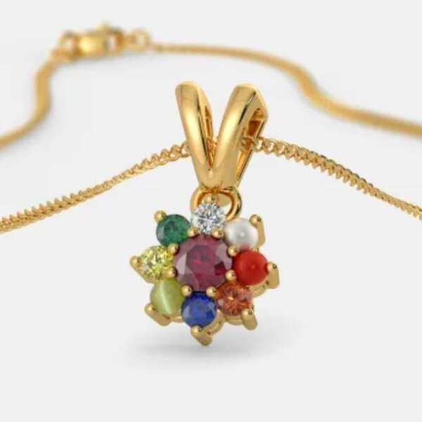 Natural Certified Navratan Pendant