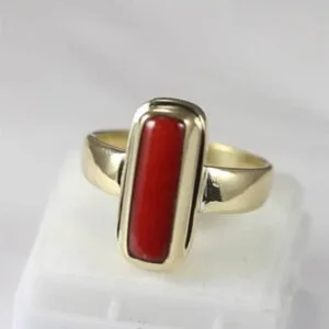Natural Certified Coral(Moonga) Ring
