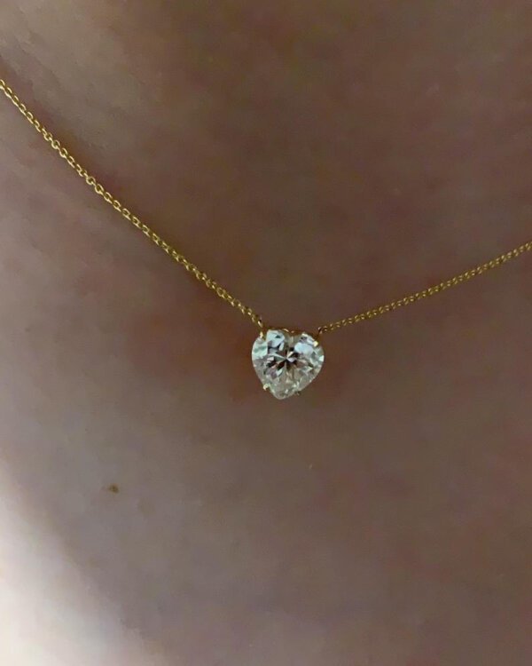 heart shape moissanite diamond necklace
