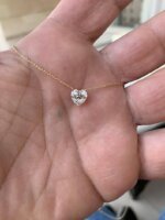 heart shape moissanite diamond necklace