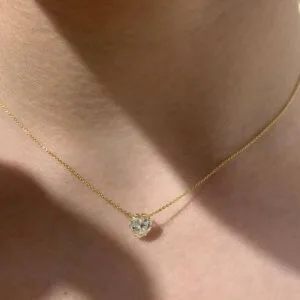 heart shape moissanite diamond necklace
