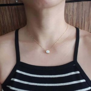 Solitaire Moissanite Necklace, Anniversary Gift