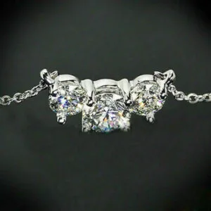 three moissanite diamond necklace
