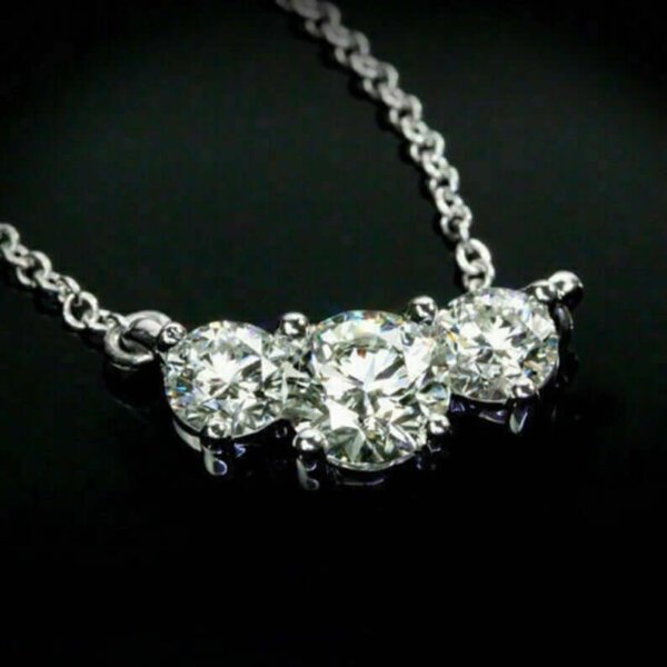 three moissanite diamond necklace