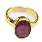 Natural Mozambique Ruby in Panchadhatu Astrology Ring