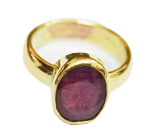 Natural Mozambique Ruby in Panchadhatu Astrology Ring