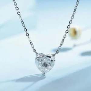 heart moissanite necklace