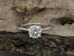 Moissanite diamond ring in starling silver
