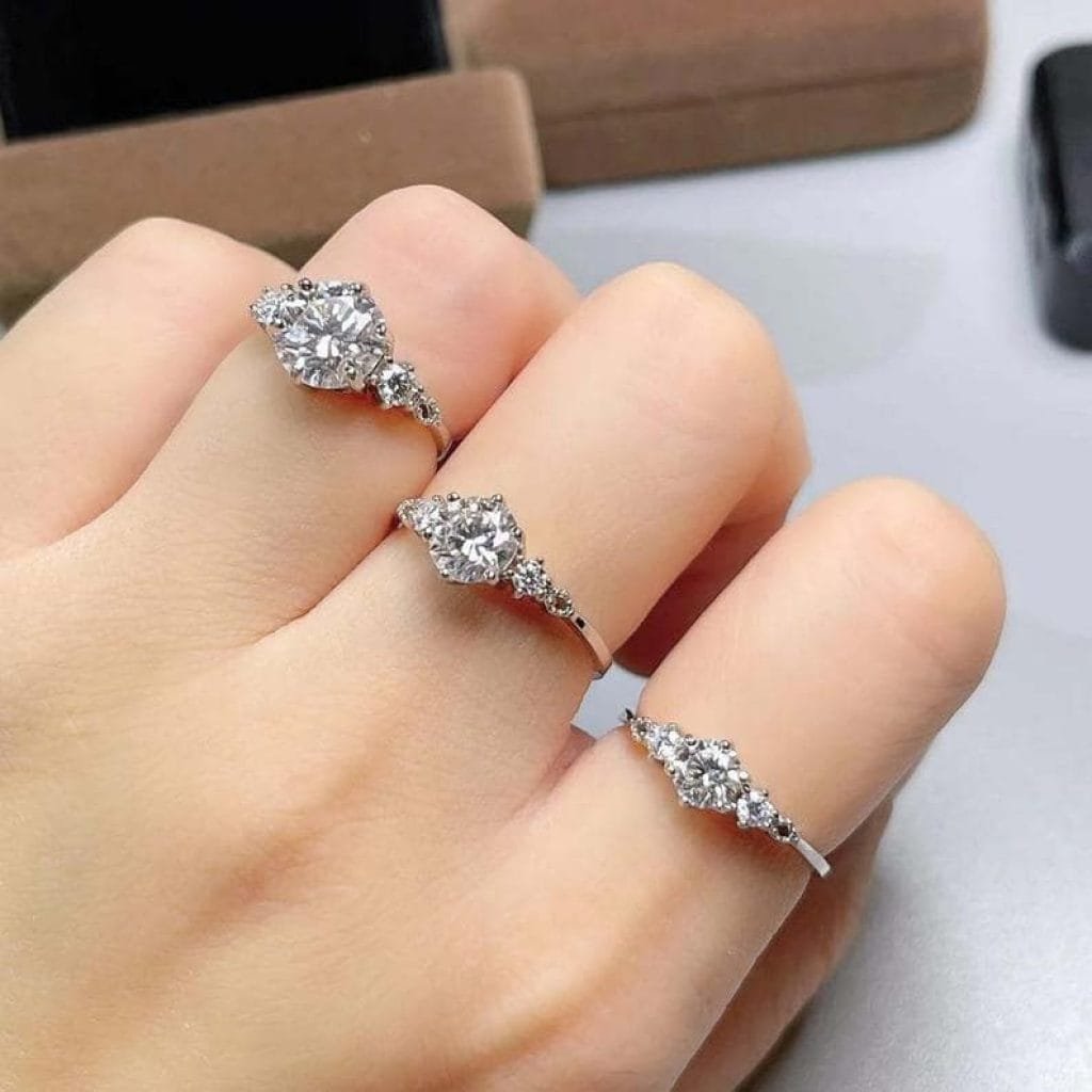 Moissanite Ring for Women Wedding Fine Sterling Sliver Engagement Rings main image 0