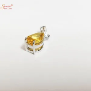 natural citrine pendant in sterling silver