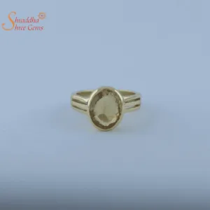 natural citrine ring in panchdhatu
