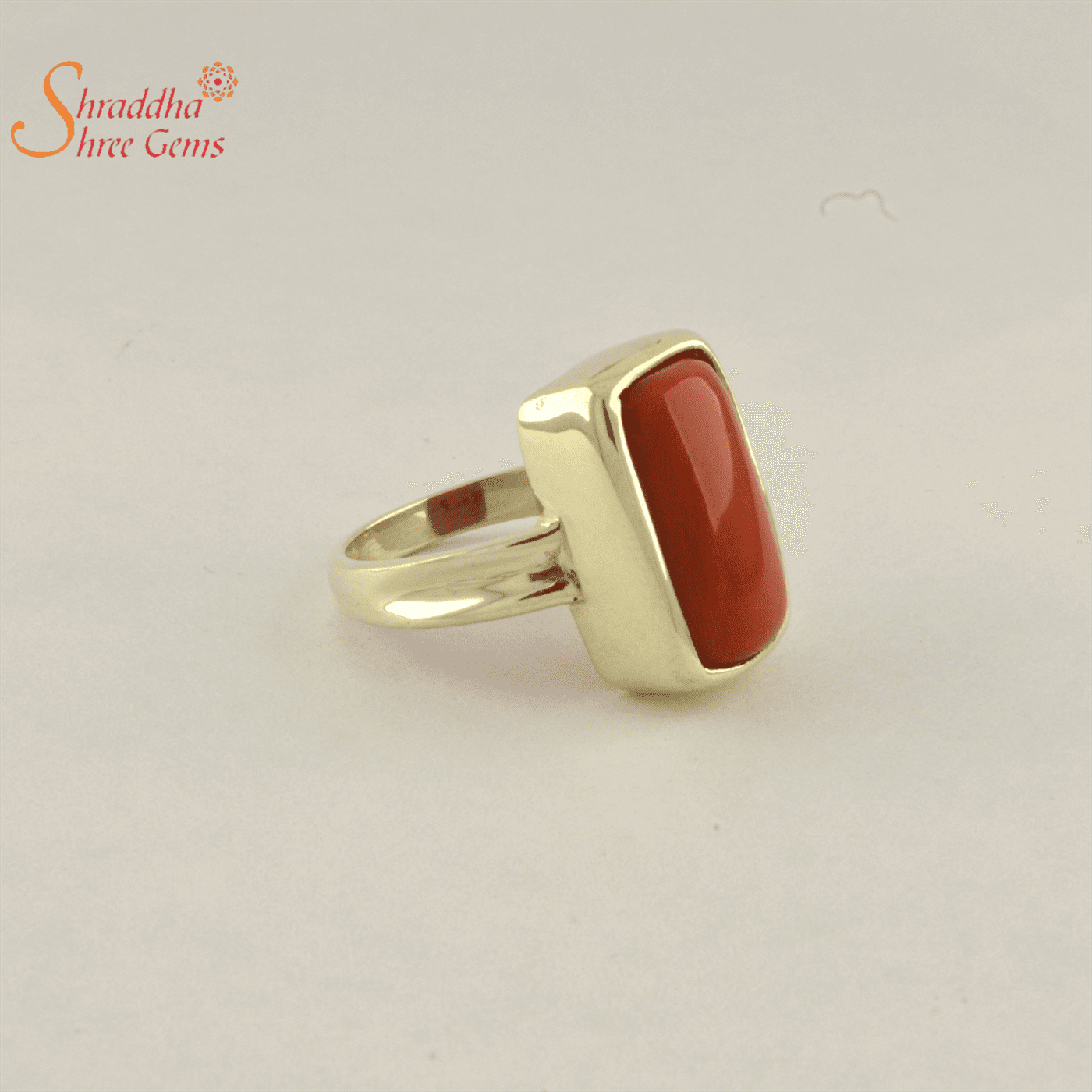 Oceanic Coral Glow Gold Ring