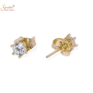 Glossy Moissanite Earring tops In Sterling silver