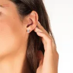 Rose Gold Plating Moissanite Earring Tops In Sterling Silver
