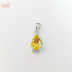 natural citrine pendant in sterling silver