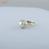 natural and certified pearl ring in sterling silver