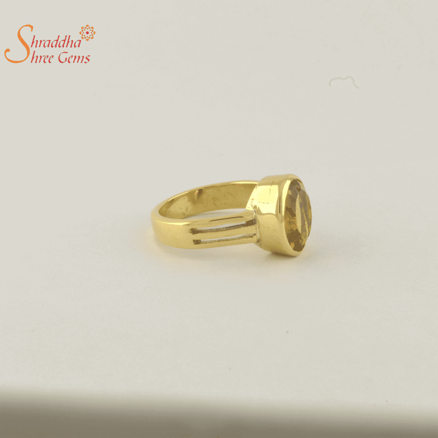 Yellow Sapphire 5.25 Ratti Stone Original Certified Srilankan Kanak Pushyaragam  Stone Ring for Men & Women