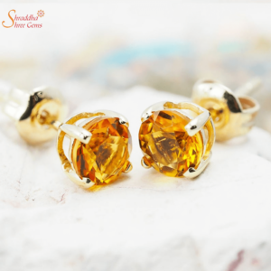 Natural & Certified Citrine Earring Tops